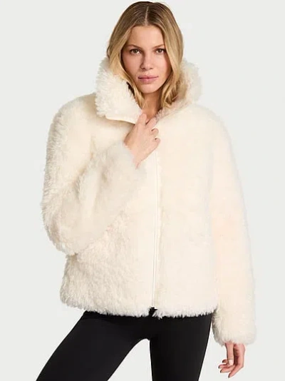 Victoria's Secret Vsx Cozy Faux Shearling Jacket In White
