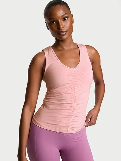Victoria's Secret Vsx Drapey Knit Ruched Tank Top In Pink