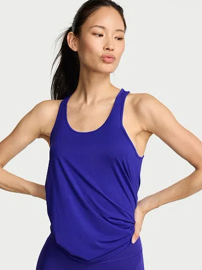 Victoria's Secret Vsx Drapey Knit Tank Top In Blue