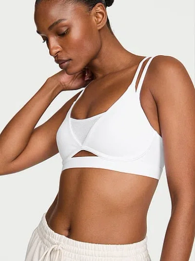 Victoria's Secret Vsx Elevate™ Hot Zones Strappy Plunge Sports Bra In White