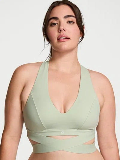 Victoria's Secret Vsx Elevate™ Plunge Wrap Sports Bra In Green