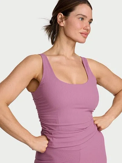 Victoria's Secret Vsx Elevate™ Rib Ruched Tank Top In Pink