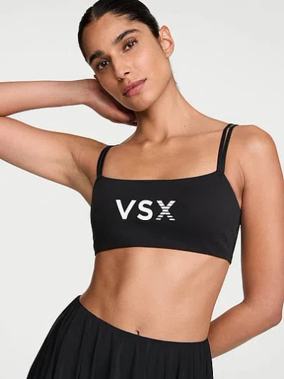 Victoria's Secret Vsx Elevate™ Strappy Square-neck Sports Bra In Black