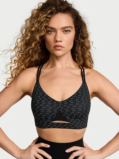 Victoria's Secret Vsx Elevate™ Strappy-comfort Sports Bra In Black