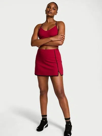 Victoria's Secret Vsx Elevate™ Tipped & Accented Mini Skirt In Red