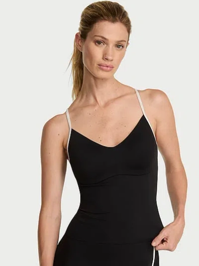 Victoria's Secret Vsx Elevate™ Tipped & Accented Tank Top In Black