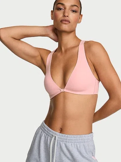 Victoria's Secret Vsx Elevate™ Triangle Plunge Front-close Sports Bra In Pink