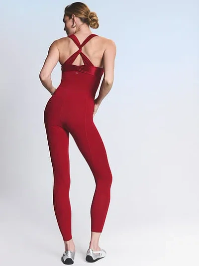 Victoria's Secret Vsx Elevate™ Tuxedo Shine Jumpsuit In Red