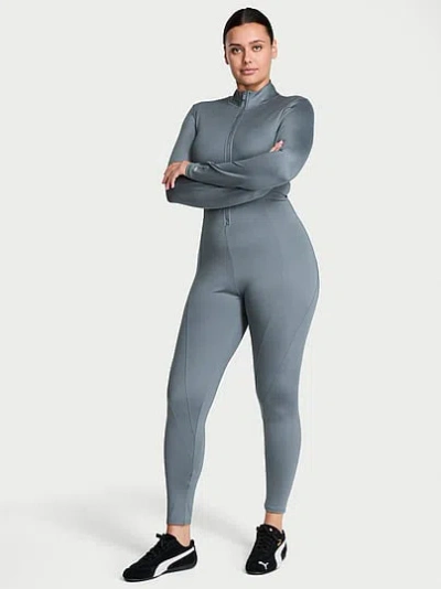 Victoria's Secret Vsx Essential Long-sleeve Jumpsuit In Gray