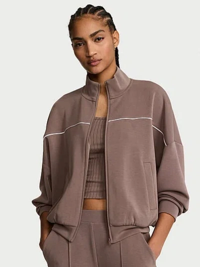 Victoria's Secret Vsx Featherweight Knit Full-zip Track Jacket In Purple