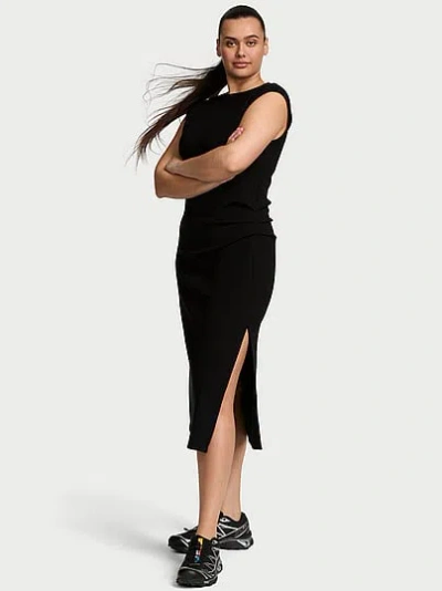 Victoria's Secret Vsx Featherweight Knit Maxi Dress In Black