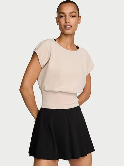 Victoria's Secret Vsx Featherweight Knit Short-sleeve Top In Burgundy