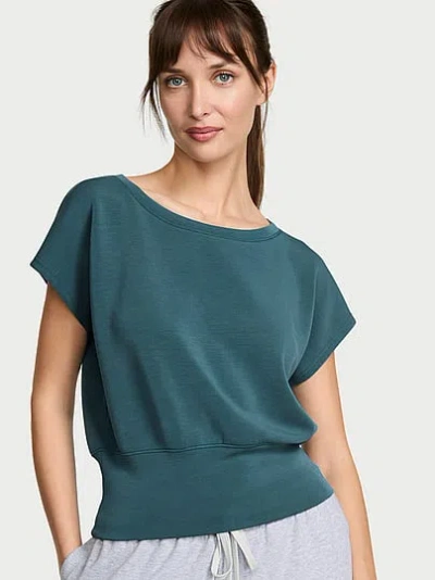 Victoria's Secret Vsx Featherweight Knit Short-sleeve Top In Green