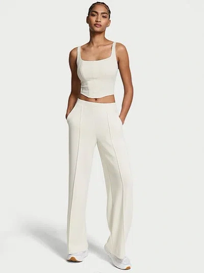 Victoria's Secret Vsx Featherweight Knit Wide-leg Pant In White