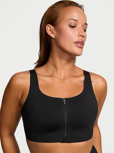 Victoria's Secret Vsx Featherweight Max™ Front-close Sports Bra In Black