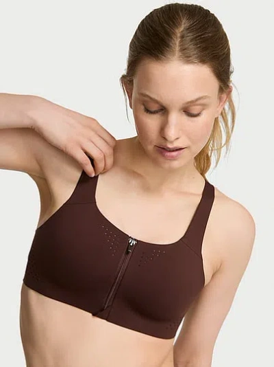 Victoria's Secret Vsx Featherweight Max™ Front-close Sports Bra In Brown