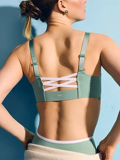 Victoria's Secret Vsx Featherweight Max™ Front-close Sports Bra In Green