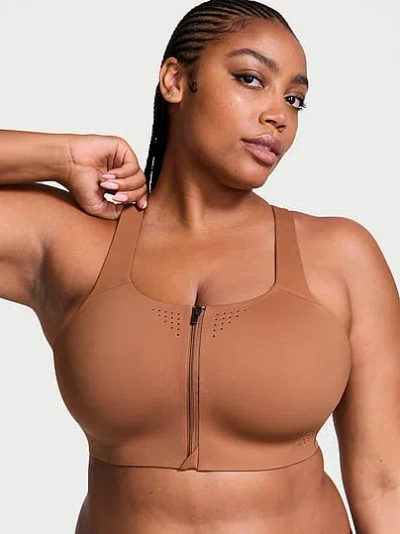 Victoria's Secret Vsx Featherweight Max™ Front-close Sports Bra In Brown