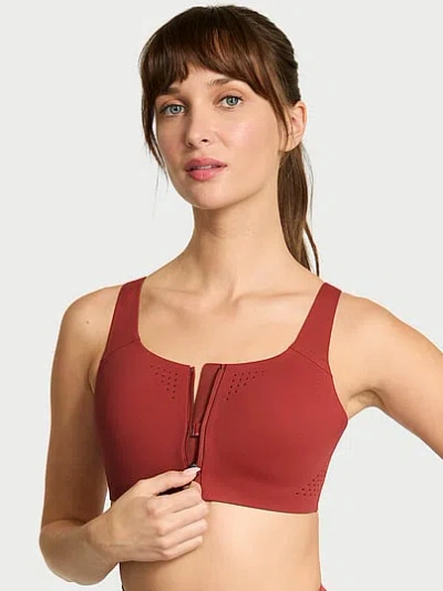 Victoria's Secret Vsx Featherweight Maxâ¢ Front-close Sports Bra In Red
