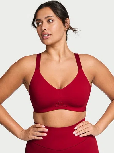 Victoria's Secret Vsx Featherweight™ Medium V-neck Sports Bra In Red