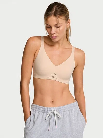 Victoria's Secret Vsx Featherweight™ Medium V-neck Sports Bra In Neutral