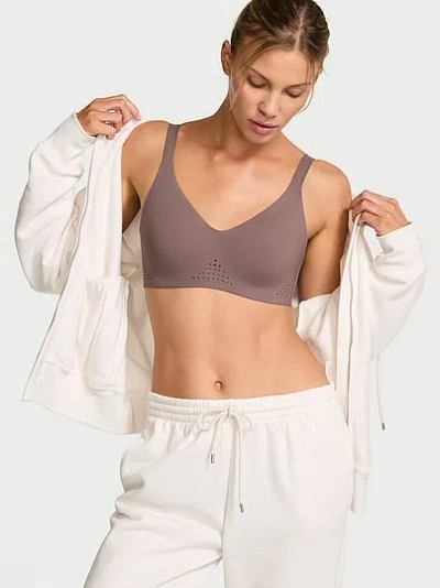Victoria's Secret Vsx Featherweight™ Medium V-neck Sports Bra In Gray