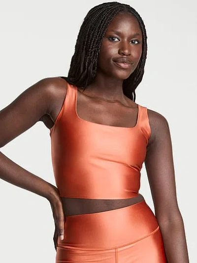 Victoria's Secret Vsx Glossytech™ Square-neck Bra Top In Orange