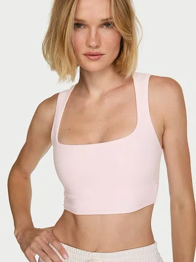 Victoria's Secret Vsx New Essential Square-neck Longline Sports Bra In Neutral