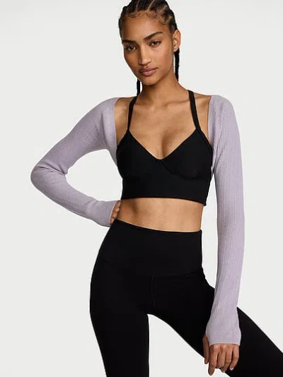 Victoria's Secret Vsx Rib Knit Sweater Shrug In Gray