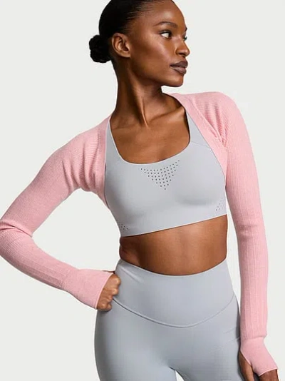 Victoria's Secret Vsx Rib Knit Sweater Shrug In Pink