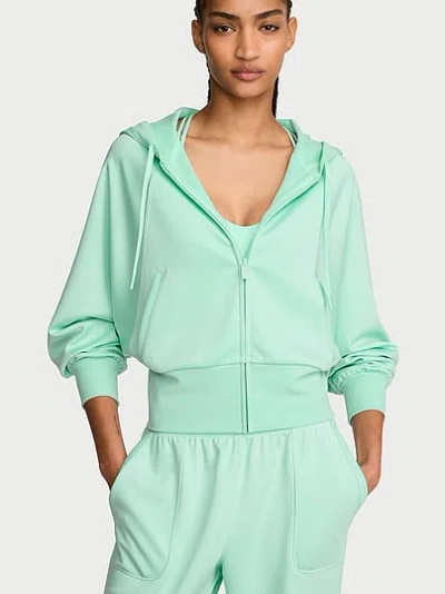 Victoria's Secret Vsx Soft Jersey Hoodie Track Jacket In Green