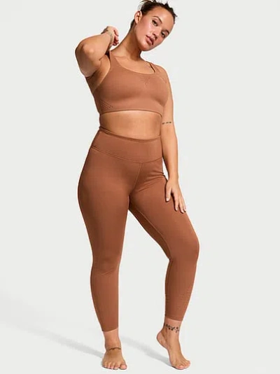 Victoria's Secret Vsx Vs Essential High-rise Perforated Leggings In Brown