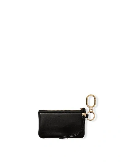 Victoria's Secret Zip Coin Purse Keychain In Black