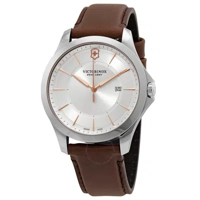 Victorinox Alliance Quartz Silver Dial Men's Watch 241907 In Brown/silver Tone