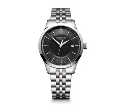 Pre-owned Victorinox Brand  Men's Alliance Swiss Army Silver Tone Band Watch 241801