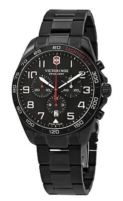 Pre-owned Victorinox Fieldforce Chronograph Black Dial Quartz 100m Men's Watch 241890