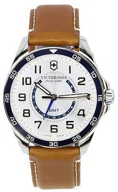 Pre-owned Victorinox Fieldforce Classic Gmt Silver Dial Quartz 241931 100m Men's Watch