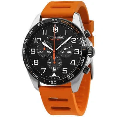 Pre-owned Victorinox Fieldforce Sport Chronograph Quartz Black Dial Men's Watch 241893