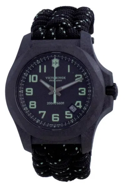 Pre-owned Victorinox I.n.o.x. Carbon Black Textile Diver's Quartz 241859 200m Men's Watch