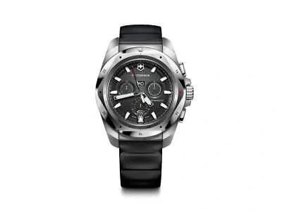Pre-owned Victorinox I.n.o.x. Chrono Quartz Watch, Black, 43 Mm, V241983