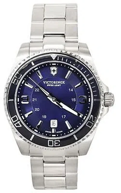 Pre-owned Victorinox Maverick Large Blue Dial Quartz 100m Men's Watch 242007