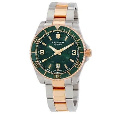 Pre-owned Victorinox Maverick Large Quartz Green Dial Men's Watch 242008