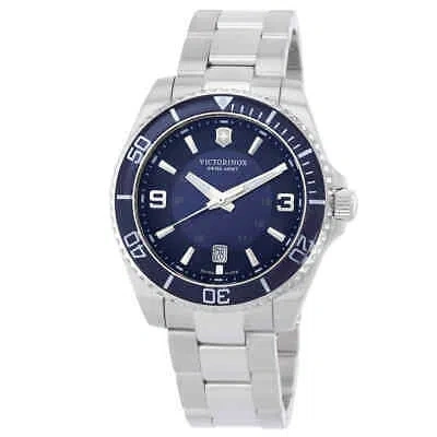 Pre-owned Victorinox Maverick Quartz Blue Dial Men's Watch 242007