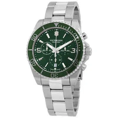 Pre-owned Victorinox Maverick Quartz Green Dial Men's Watch 241946