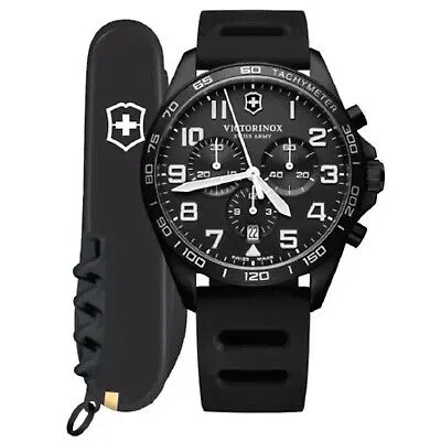 Pre-owned Victorinox Men's Fieldforce Black Dial Watch - 241926.1
