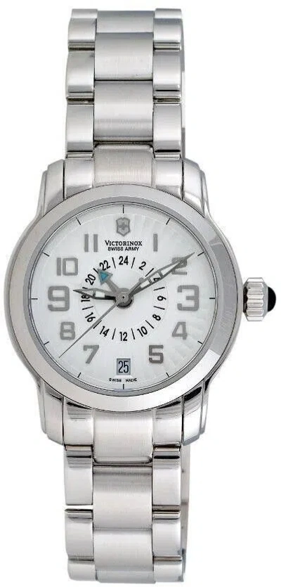 Pre-owned Victorinox Swiss Army 241259 Vivante Dual Time Silver Tone Ladies Watch $525