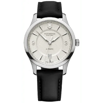 Victorinox Swiss Army Alliance Automatic White Dial Black Leather Strap Men's Watch 241871