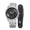 Victorinox Swiss Army Alliance Chronograph Black Dial Steel Men's Watch 241745.1 In Black