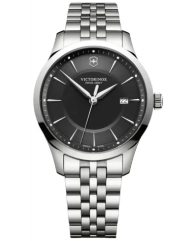 Pre-owned Victorinox Swiss Army Alliance Quartz Black Dial Steel Men's Watch 241801