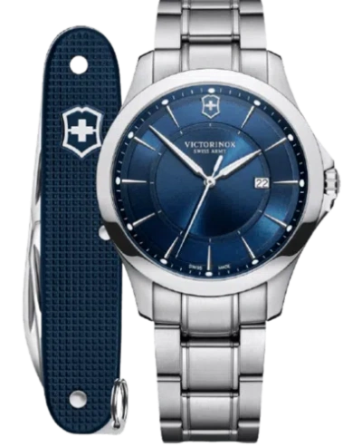 Pre-owned Victorinox Swiss Army Alliance Quartz Blue Dial Steel Men's Watch 241910.1